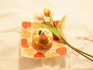 Strawberry Rabbit Series Handmade Ceramic Plate