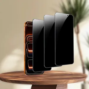 3 Privacy Ceramic Protective Screen Protectors, Compatible with iPhone 12 Pro Max/12 Pro and iPhone 12, Full Coverage, Anti-Fingerprint, Anti-Glare Enhanced Privacy Tempered Glass Screen Protectors