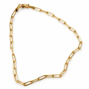 14K Gold Paperclip Link Bracelet