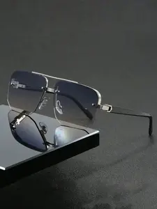 Unisex Fashionable All-match Glasses, Trendy Tinted Lens Rimless Glasses for Everyday Use, Fashion Accessories for Outdoor Activities