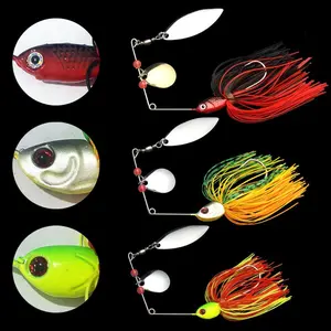 Classic Rotating Composite Glitter Mustad Hooks, 15g/17g/18g Vibrant Lure Bait, River Lake Pond Reservoir Grass Area Nearshore Shallow Water Bass Walleye Pickerel Blackfish