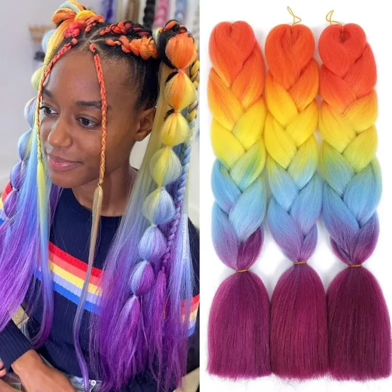 coloured braid extensions - TikTok Shop display picture 1