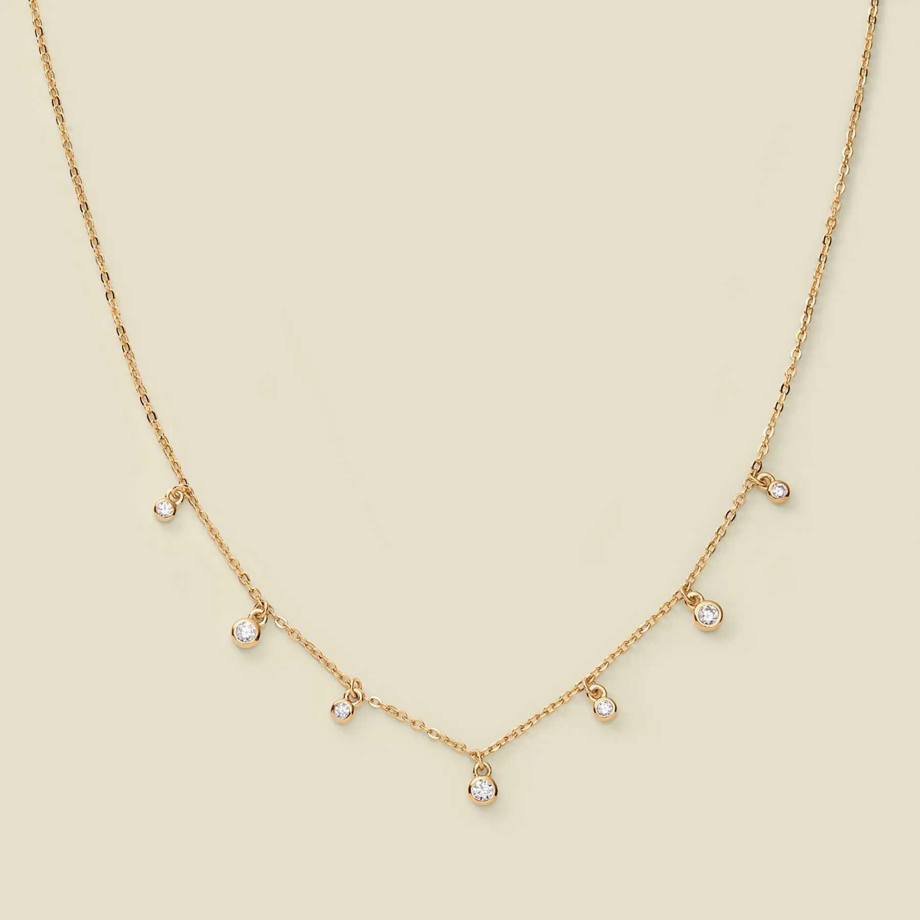 CZ Poppy Floating Necklace