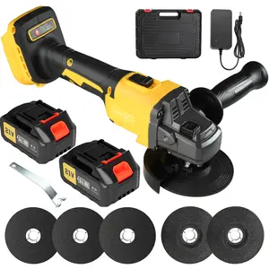 CORDLESS ANGLE GRINDER KIT - 21V Brushless Power + 2 Batteries & FULL ACCESSORIES!  5 Wheels + Case + Fast Charger — Ready to Cut, Grind & Polish Anywhere!