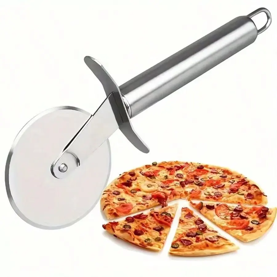 21cm Stainless Steel Pizza Cutter Wheel, Rotatable Round Pizza Slicer, Pastry Knife, Pasta Dough Tool, Multi-Functional Cutting Cooking Kitchen Baking Cutters, Kitchen Gadgets
