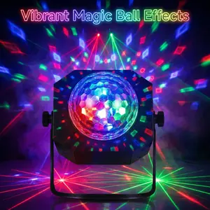 Party light disco ball light, voice-activated DJ disco light LED stage light strobe light, with remote control and USB data cable power supply, suitable for parties, indoor use, birthday gifts, clubs, Christmas, Halloween, Wedding outdoorfun