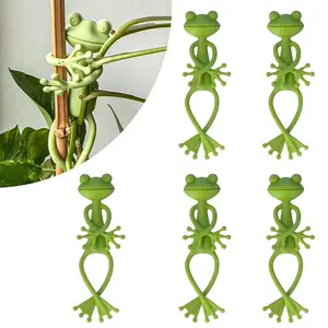 5pcs Frog Plant Support Clips, Indoor Outdoor Climbing Vine Fixing Clamps, Garden Decorative Arm Hangers, Garden Aesthetic, Garden Supplies
