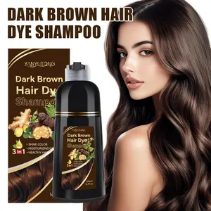 500ML Deep Herbal Hair Dye Shampoo, Gentle Non-Irritating, 3-In-1 Hair Care, Easy Use, Healthy Glossy Hair, Unisex, Gender Neutral, Haircare