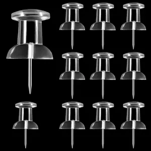 40 Count 1.8 Inch Giant Large push pins for Cork Board, Clear  Thumb Tacks Steel Point and Plastic  Big for Bulletin Boards Wall Craft Projects