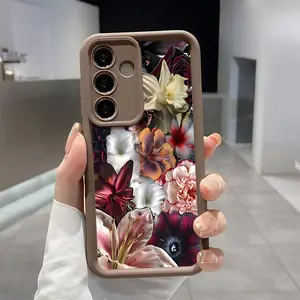 Vintage Gothic Vibe Floral Collage Phone Case, Enhanced Camera Protection,Shockproof Skin-Friendly Touch Soft Cover for Samsung Galaxy S21 S22 S23 S24 S25 S26 Ultra Plus FE A13 A14 A15 A16 A17 A33 A34 A35 A36 A52 A53 A54 Note20 Lilies