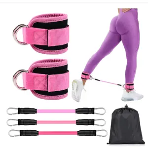 Ankle Resistance Bands with Cuffs, Ankle Bands for Working Out, Ankle Resistance Band  Workout Equipment for Kickbacks Hip Fitness Training, Exercise Bands for Women