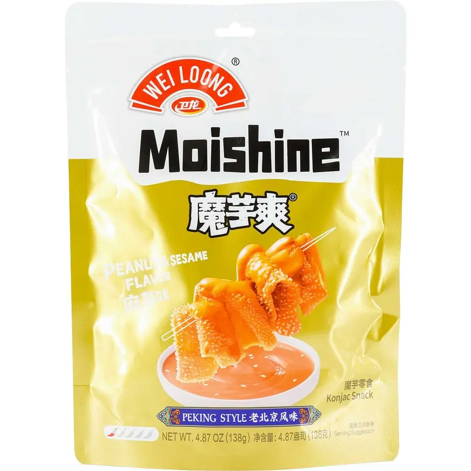 Wei Long Savory Spicy Konjac Snacks, Asian Food Snacks with Assorted Flavors (Peanut & Sesame, Dai Style Sour & Hot, Porcini Mushroom) - 4.87-19.4 oz