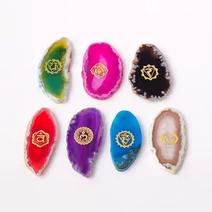 Natural Crystal Healing Gemstones Chakra Set, 7 Counts/set Agate Flakes for Yoga Meditation, Mental Relaxation Gemstone Energy Gifts, Healthcare