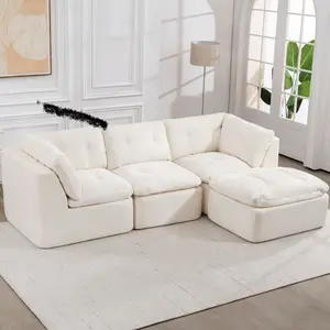 Modular Sectional Sofa Modern L-Shaped Sofa 4-Seater Cloud Couch for Living Room