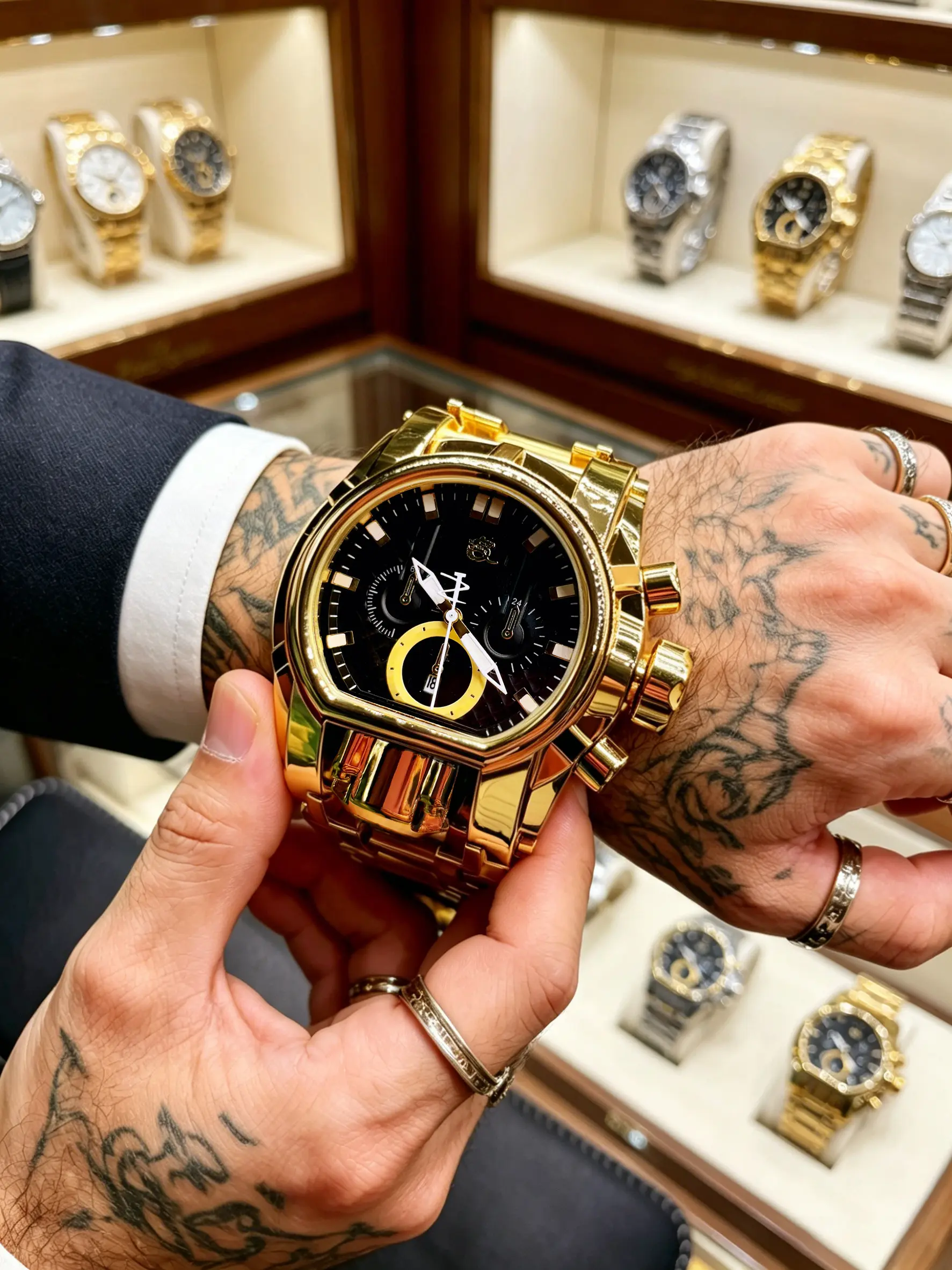 City Punk Metal Fashionable Wristwatch, Dial with Circle Accent, Analog Barrel Shaped Dial, Quartz Movement, Fashionable Street Style, Fashionable Stylish Watch