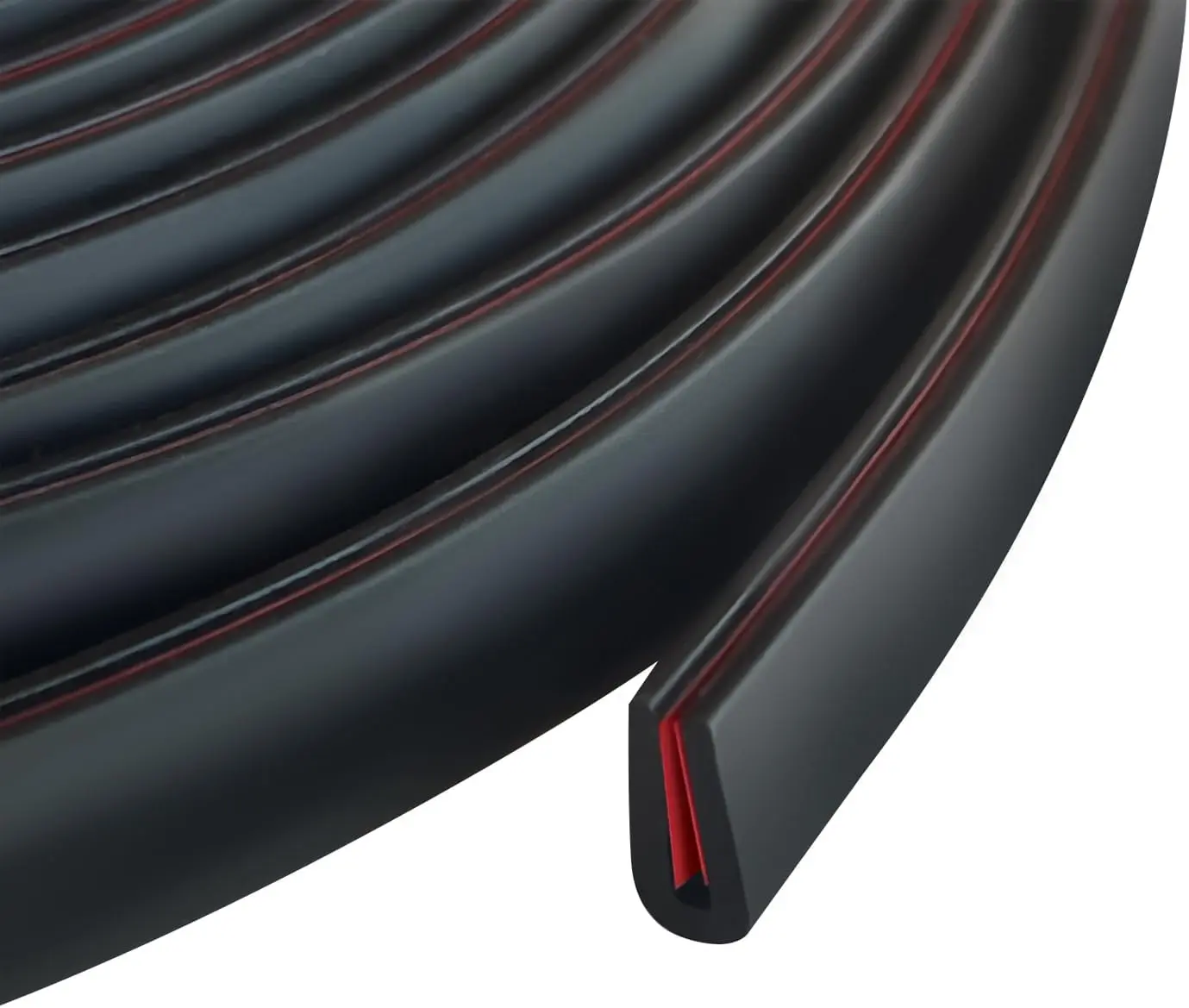 Edge Trim, 1/16" Rubber Edge Trim, Flexible Self Adhesive U Channel Edge Guards, Edge Protector for Sharp Edge, Sheet Metal and Car Doors, Peel and Stick Auto Door Guard, Black Color, 10Ft