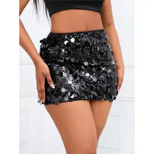 Crystal Sequin Mini Skirt Women's - Sexy Bodycon Beach Party Skirt