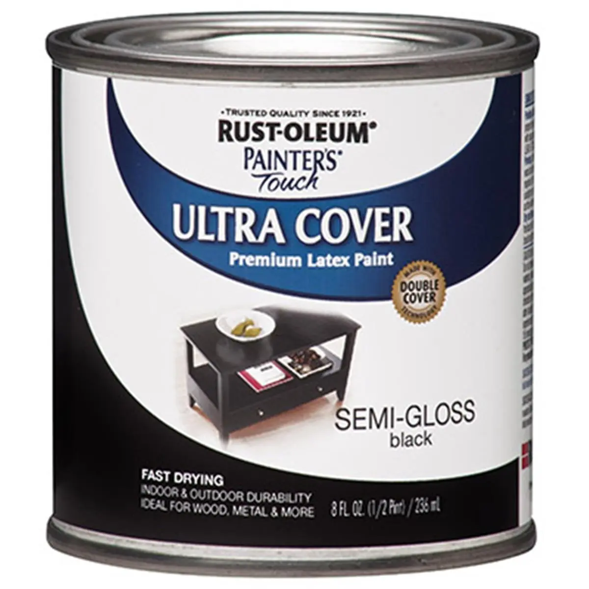 Rust-Oleum 1974-730 0.5 pt Semi-Gloss Black Ultra Cover Automotive & Motorcycle Fast-Drying Paint, Smooth Finish for Car Paint Repair, Dimension-2.88 x 2.88 x 2.88 in, Item Weight-0.72 lbs