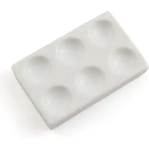 6 Depressions Porcelain Spot Plate 6 Wells Porcelain Spotting Reaction Plate for Laboratory Experiment Chemical Testing