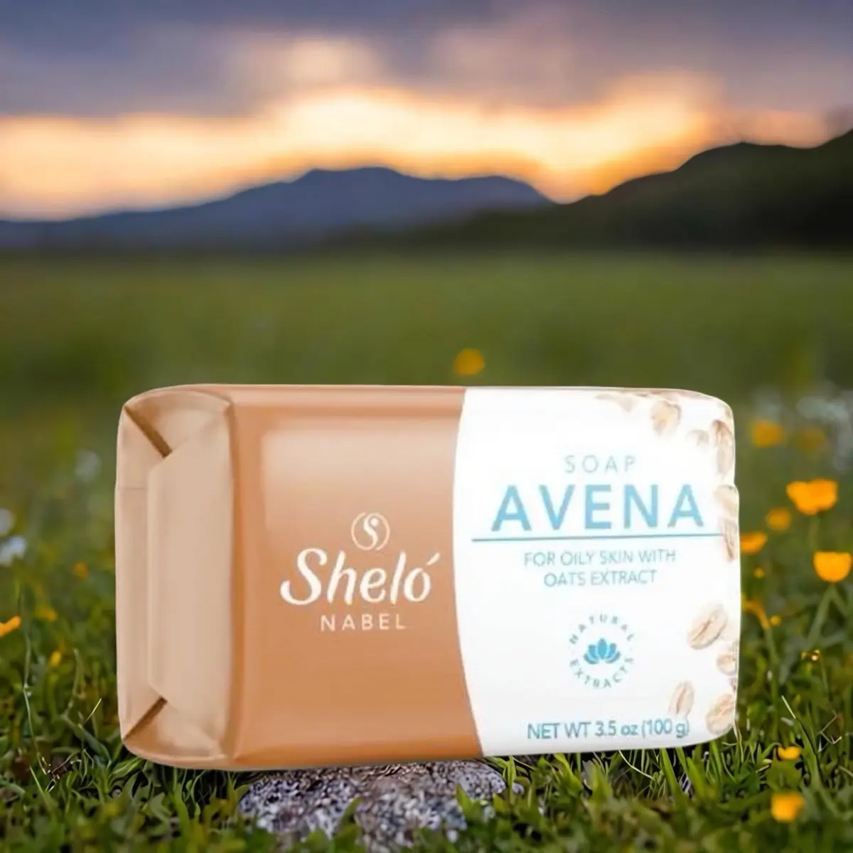 Gentle Shelo Nabel Avena Facial Soap for All Skin Types - Oat Meal Clean Scrub - Daily, Exfoliate