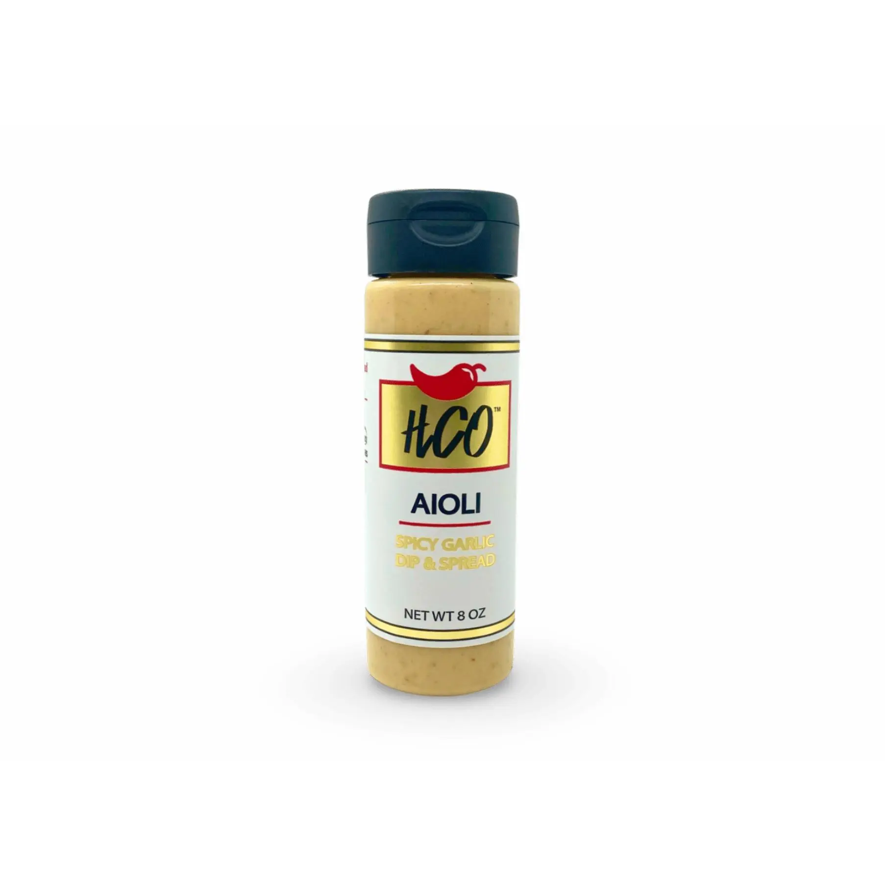 Hot Crispy Oil Spice-Infused Spicy Garlic Aioli Dip & Spread - 8oz Spreadable Cooking Seasoning, Made with Soybean Oil, Vinegar, Chili, Spicy Chili Flakes, Salt, 12-Month Shelf Life, Ambient Temp Storage for Cooking, Flavoring Dishes