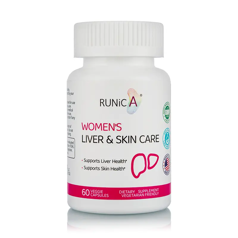 【RUNICA】Liver & Skin Detox for Women – Milk Thistle, Turmeric, Glutathione & Rose – Supports Liver Health, Skin Glow, Antioxidant Protection