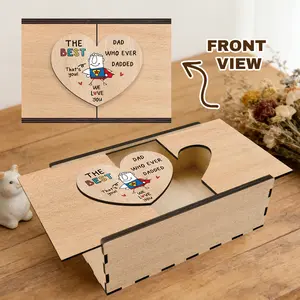 1pc/wooden gift and clothing box, inscribed with "The Greatest Dad Ever, Kids' Superhero, " perfect as a holiday/birthday gift for family/friends/loved ones for Christmas/Valentine's Day/Easter/Father's Day/Mother's Day, home decoration.