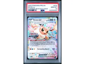 2025 Pokemon Scarlet and Violet Prismatic Evolutions Surprise Box Exclusive Eevee Ex #075 PSA 10