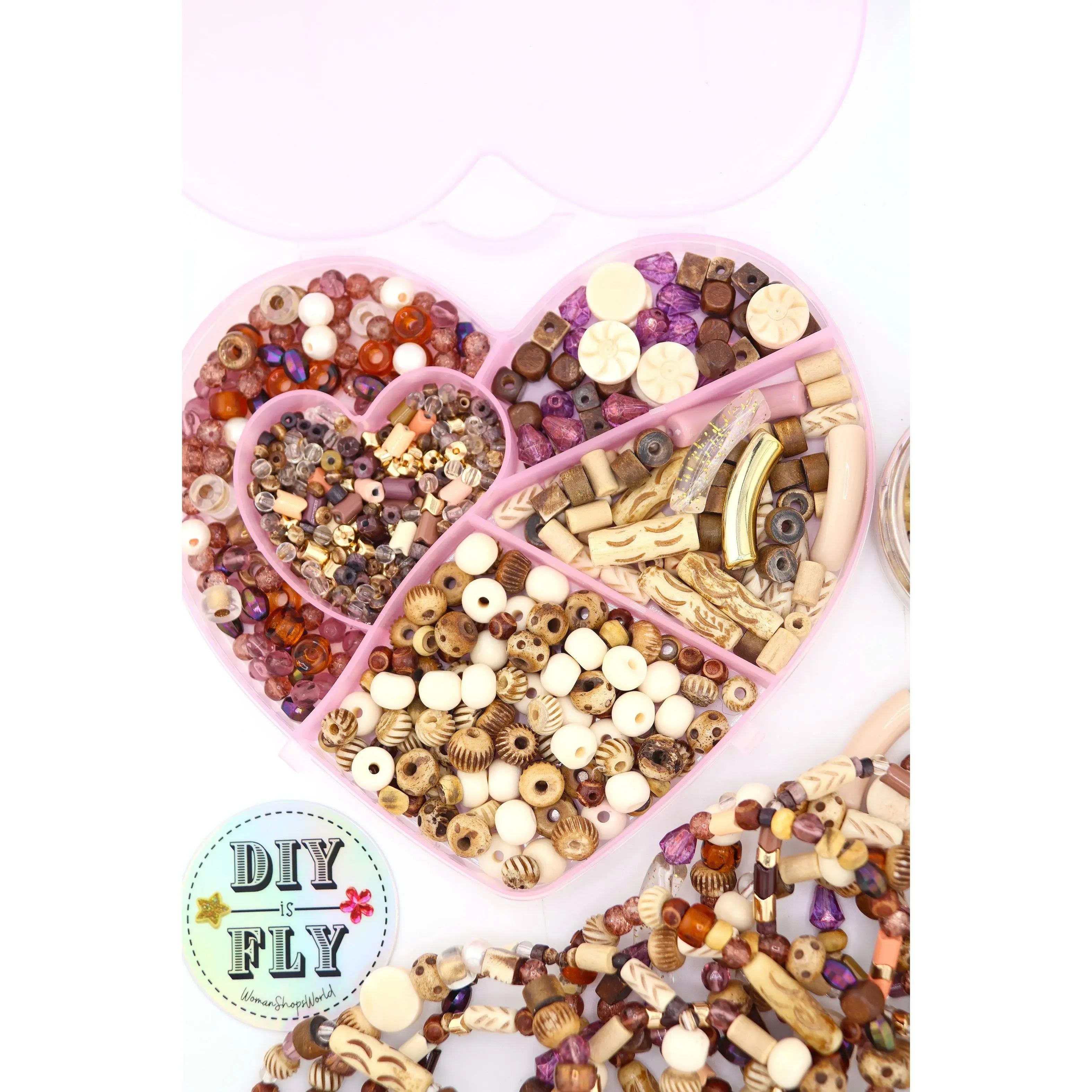 Lilac Canyon Deluxe DIY Kit: Acrylic Bamboo Pearls, Czech Glass, Bead Assortment