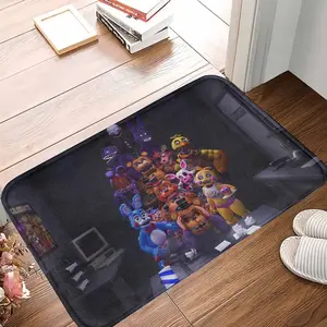 Halloween HorrorThemed Floor Mat， Spooky Animatronic Print Pattern， NonSlip Soft Surface Durable Washable Rug， Perfect for Bedroom Decor， Game Room， Halloween Party， Office， Gift for Friends， Home Entrance， Living Room