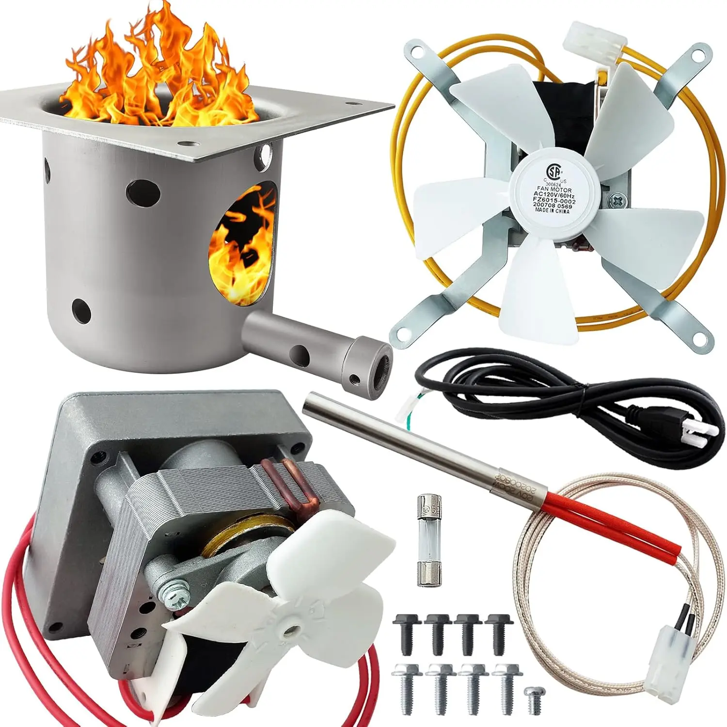 Auger , Induction Fan Kit, Fire  Pot and Hot Rod Ignitor for Traeger and Pit Boss  Pellet Grill Parts Replacement