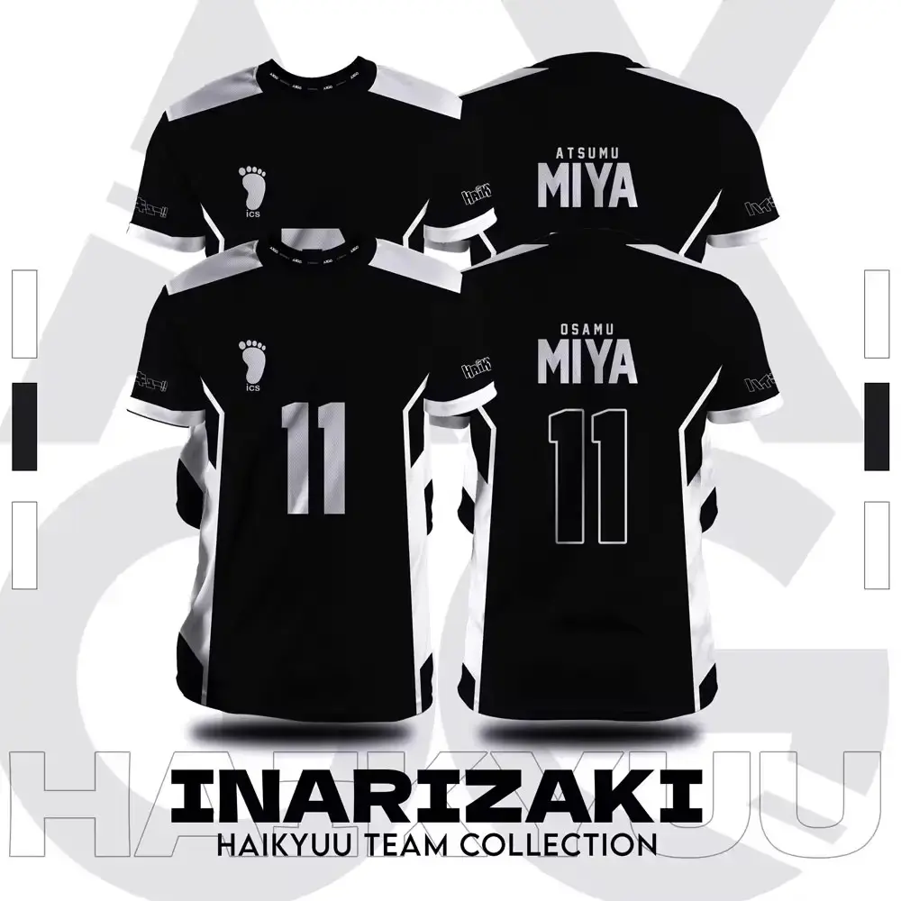 Haikyuu Inarizaki Miya Atsumu Osamu Cosplay Jersey - Premium Breathable Short Sleeve Anime Tee, Unisex Oversized Athletic Streetwear T-Shirt, Perfect Otaku Gift