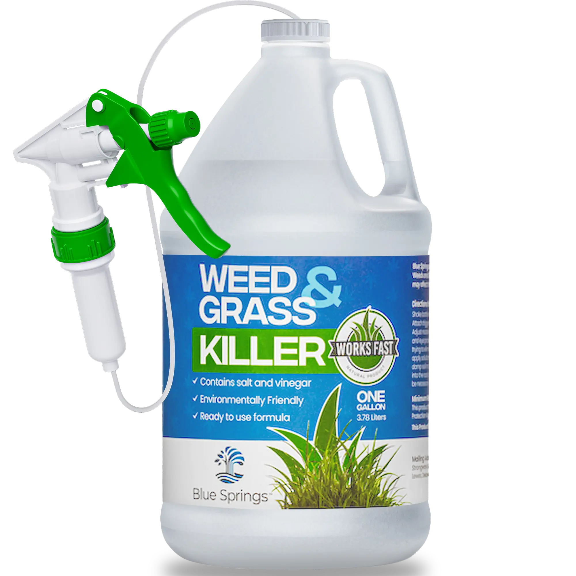 Blue Springs Vinegar Weed & Grass Killer | Fast Acting & Ready to Use Formula is All Natural