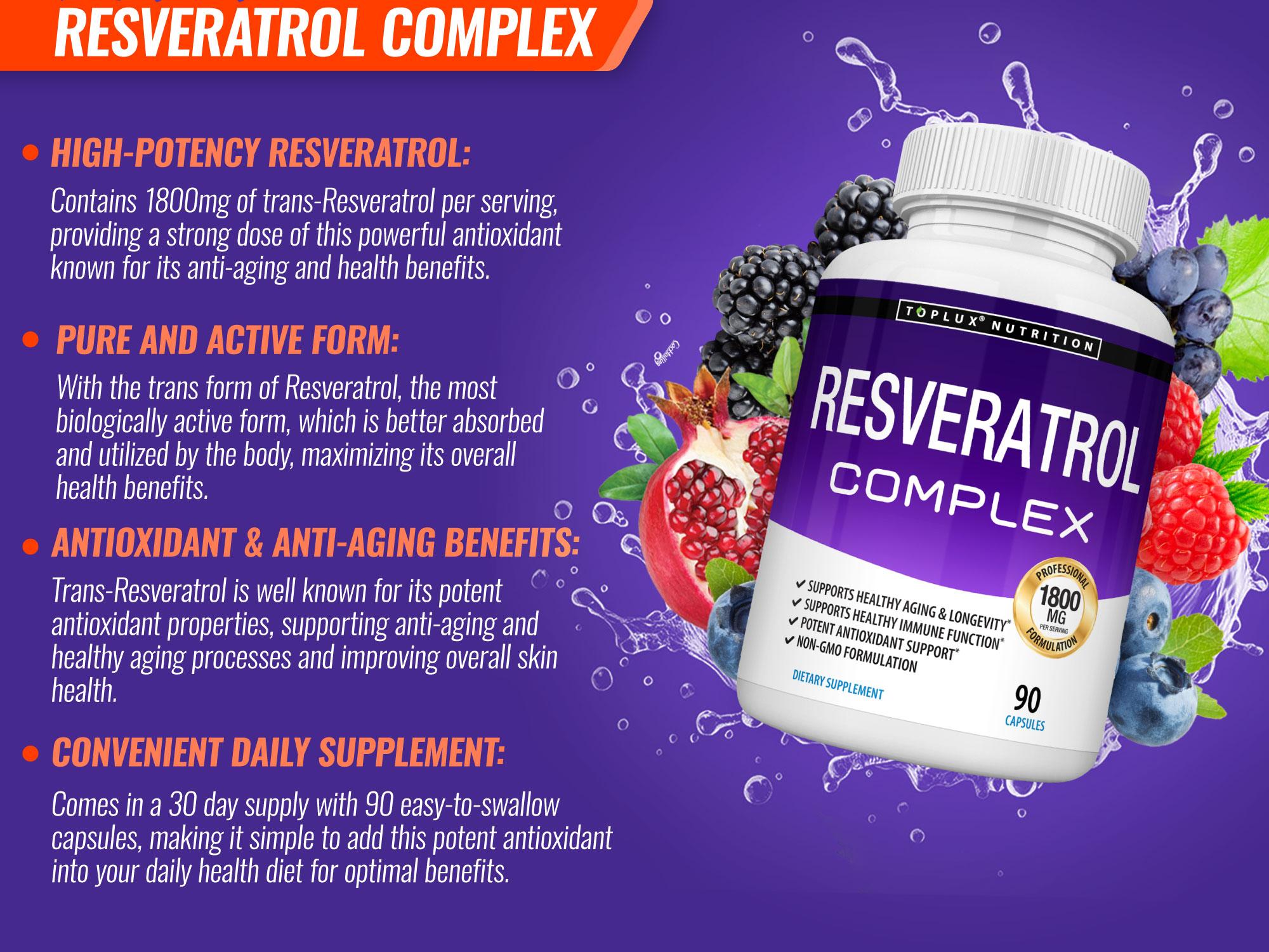 Resveratrol Supplement 1800mg Natural Antioxidant Resveratrol Supplement 1800mg Natural Antioxidant