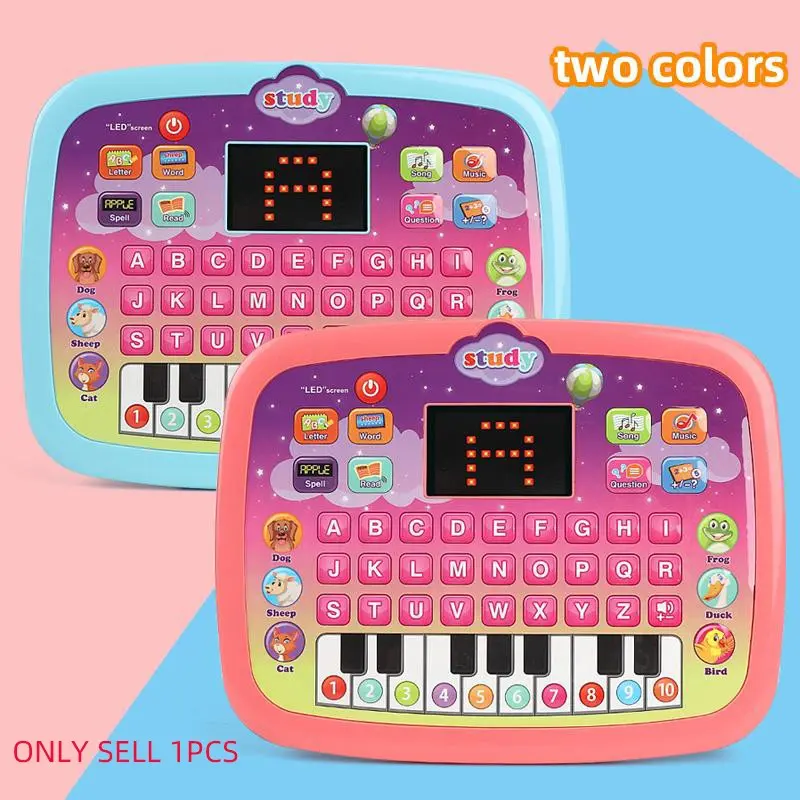 English Learning Machine for Kids, Early Education Toy Learning Entertainment Tablet with LED Screen, 8 Modes, Learning Tool, Perfect Gift for Boys and Girls, Requires Aa Batteries