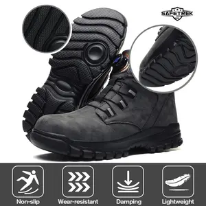 Work Shoes, Men's Waterproof Work Shoes, Men's Lightweight Rotary Knob Anti-Smash and Anti-Puncture Work Insurance Safety Shoes, Work Boots, Unisex Safety Boots Footwear steel toe shoes non slip work shoes