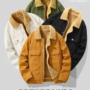 2025 High-Quality Autumn Winter Men's Corduroy Jacket Lamb Wool Coat Warm Jacket Coat