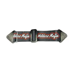 Welders Mafia Classic Pancake Strap - Black with Red Text, Classic Design, Adjustable Fit