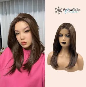 JBEXTENSION 18 Inches Pre-Cut Snowflake Lace Frontlace Glueless Women Fashion Wig KHLOE LONG【PERMATEASE】【BENDY EAR TABS】