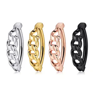 Titanium Chain Linked Design Hinged Belly Ring | 14g