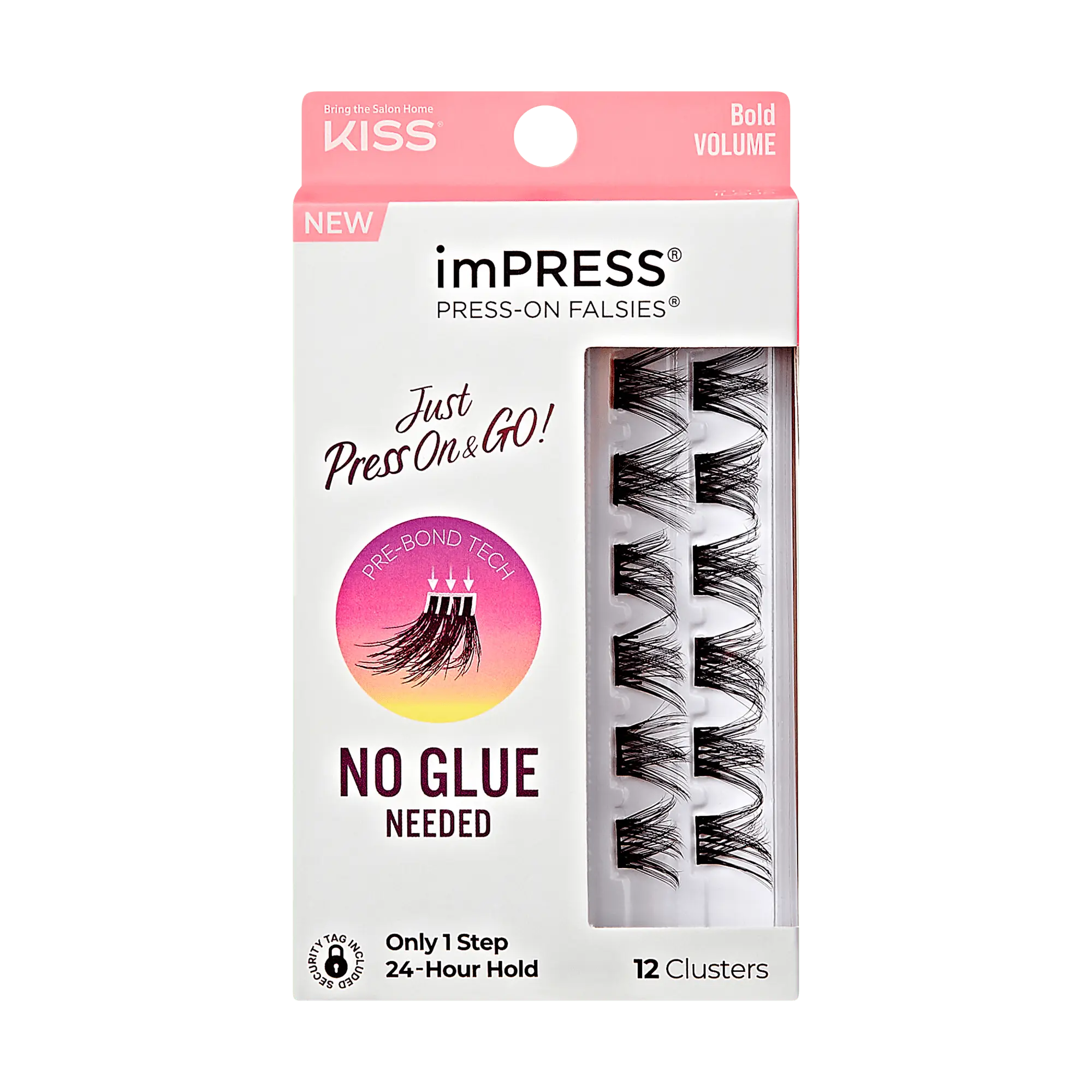 Impress Falsies Pre-Glued False Eyelashes Minipack - Bold | 12 Lash Clusters, 12mm-14mm Impress Falsies Pre-Glued False Eyelashes Minipack - Bold | 12 Lash Clusters, 12mm-14mm