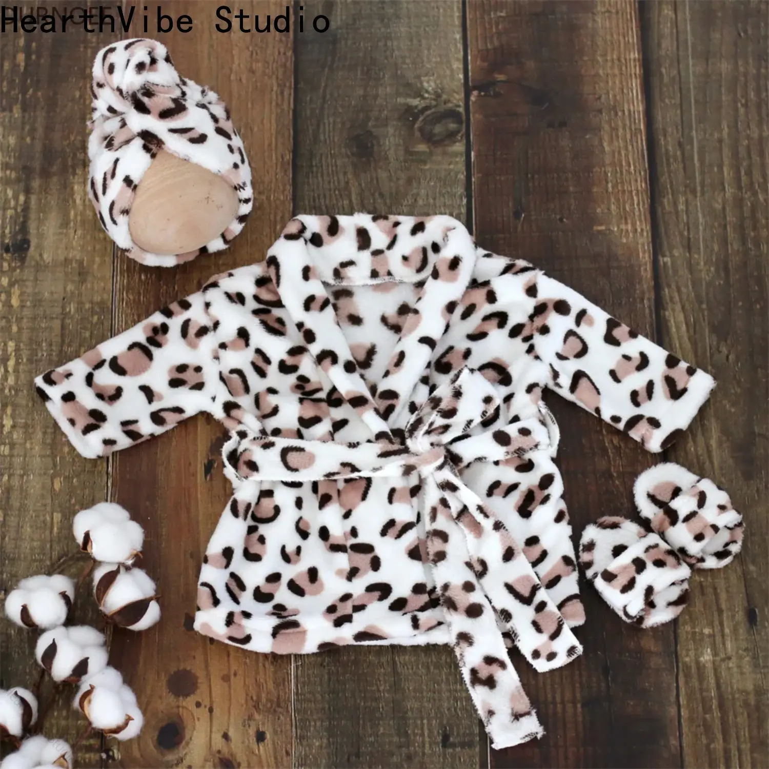 Plush Baby Bath Robe & Headwrap Set - Solid White Newborn Posing Costume for Photo Shoots, Baby Shower Gift (Sports & Outdoor Accessories Compatibility Note: Versatile Loungewear for Post-Activity Infant Comfort), Newborn Baby