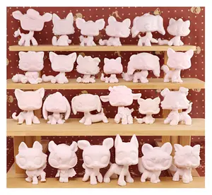 12 Pcs White Base Blank Art Paint Set for Miniature Cat and Dog  - Perfect Art & Painting Set for Children Clay Handicraft