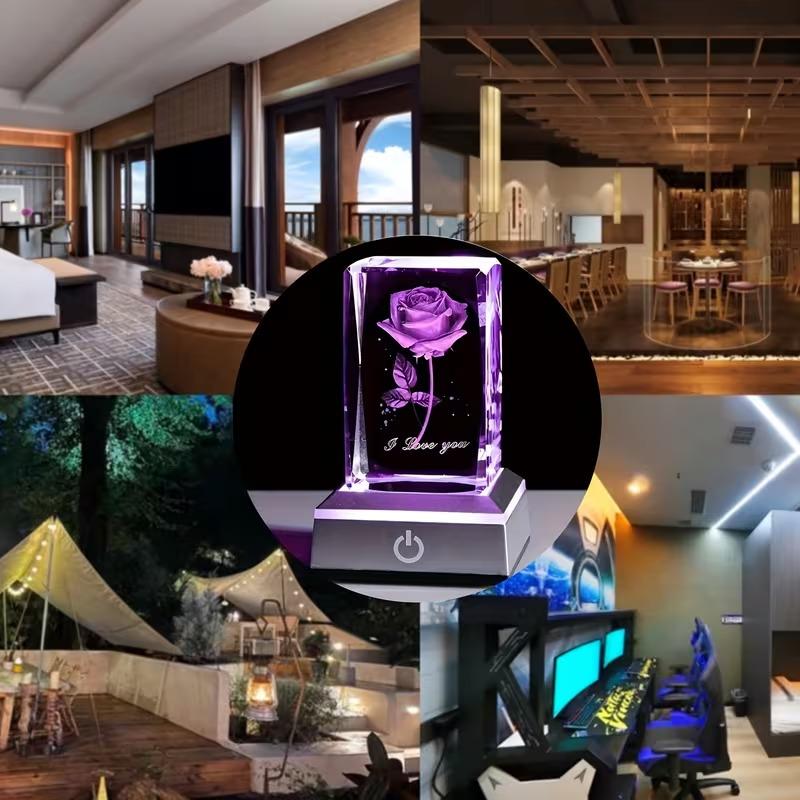 Classic Gifts LED Everlasting Rose Flower & 3D Rose Series Crystal Décor Collectibles,Eternal Romantic Creative Gifts for Women - Valentine's,Day Mother's Day, Birthday, Memorable Dates luxury valentines Gifts for Her Perfect gift Surprise Idea for LOVE