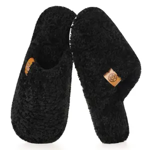 Men's Cozy Slippers Warm Fuzzy Slip On House Slippers for Men Indoor Memory Foam Anti-slip Shoes Lightweight Winter House Bedroom Shoes