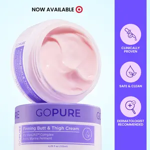 GOPURE Firming Butt & Thigh Cream - Nourishing Hydrating Bodybutter for Stretch Marks & Dimpled Texture - Clinically Tested, Dermatologist Recommended, Cruelty-Free