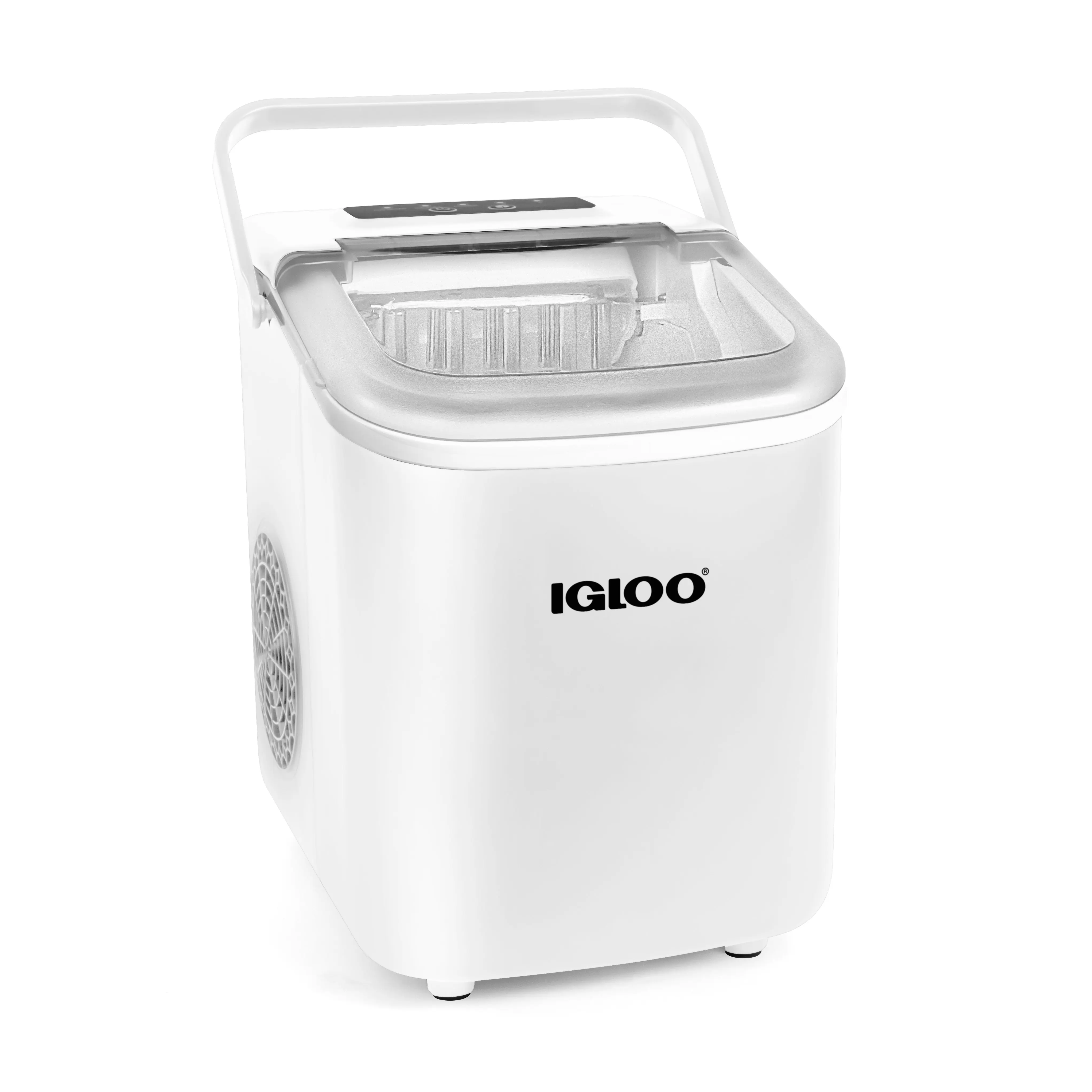 Igloo 26-Pound Automatic Self-Cleaning Portable Countertop Ice Maker Machine with Handle 24-Hour Capacity LED Control Panel Stainless Steel 2-Quart Water Tank Compact Design Easy to Use