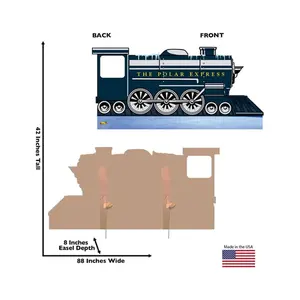 Express Large-Size Holiday Christmas Stand-Up Cardboard Cutout - Advanced Graphics 42x88in Polar Express Train Stand-In, Home Decor, Home Goods, Household Items Decor