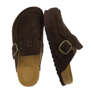 CUSHIONAIRE Canoe Genuine Suede Clogs for Women Footwear with Moc Toe Design –Casual Slip On Womens Shoes, Dark Brown 10