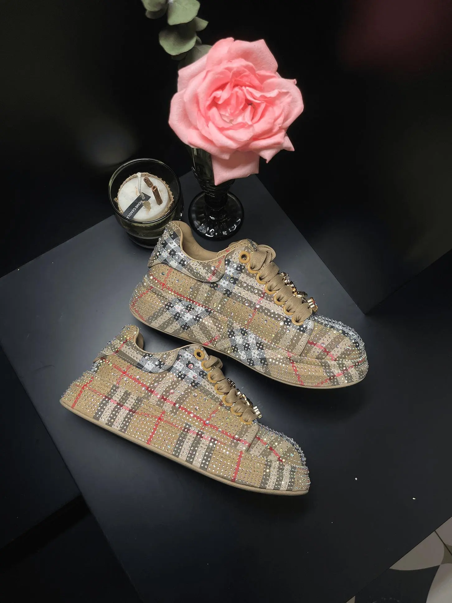 2026 Spring Women’s Rhinestone Sneakers | Luxury Bling Trainer Shoes | Fashion Casual Sparkle Sneakers Rhinestone Bling Sneakers for Women | Sparkly Casual Shoes | Lightweight Fashion Trainers Footwear Girl Running Runner Closed Breathable tiktokshopsprin
